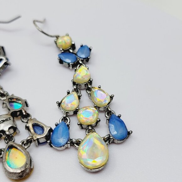 Vintage Monet Iridescent Chandelier Earrings - Picture 6 of 7